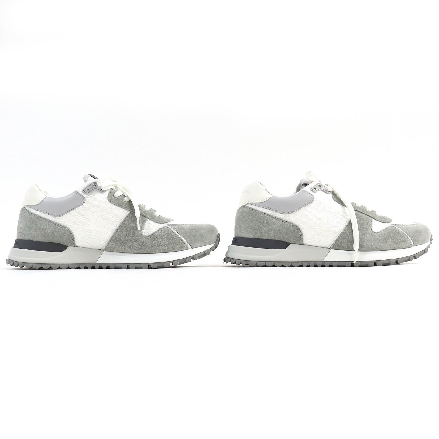 Louis Vuitton Monogram Suede Sneakers Gray White