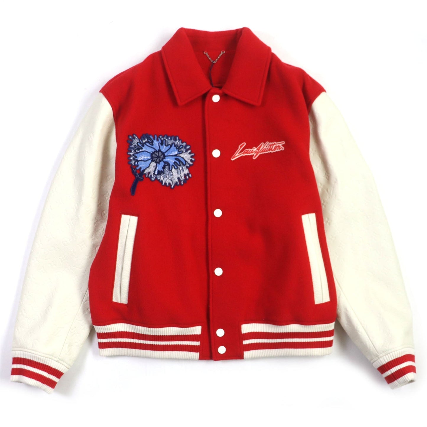 Louis Vuitton Embroidered Varsity Jacket Red White