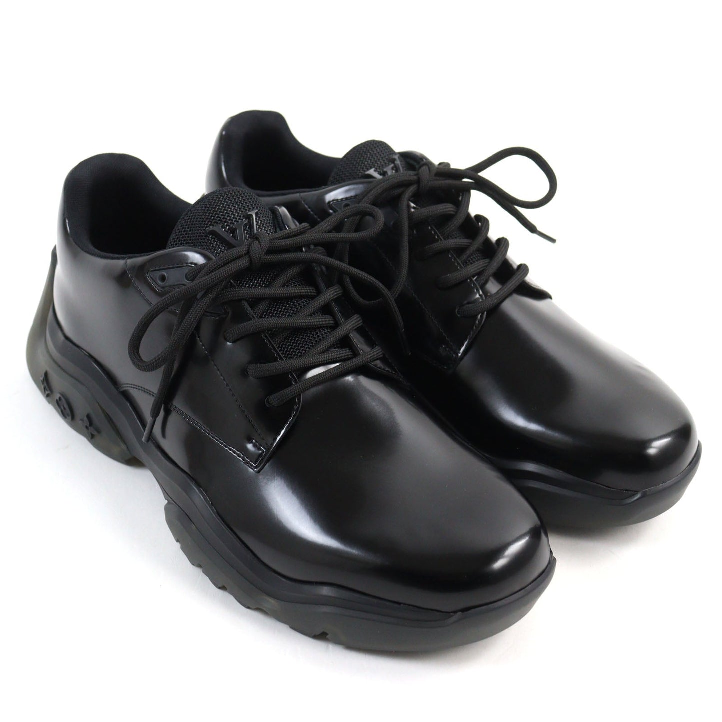 Louis Vuitton Damier Monogram Leather Sneakers Black 8.5