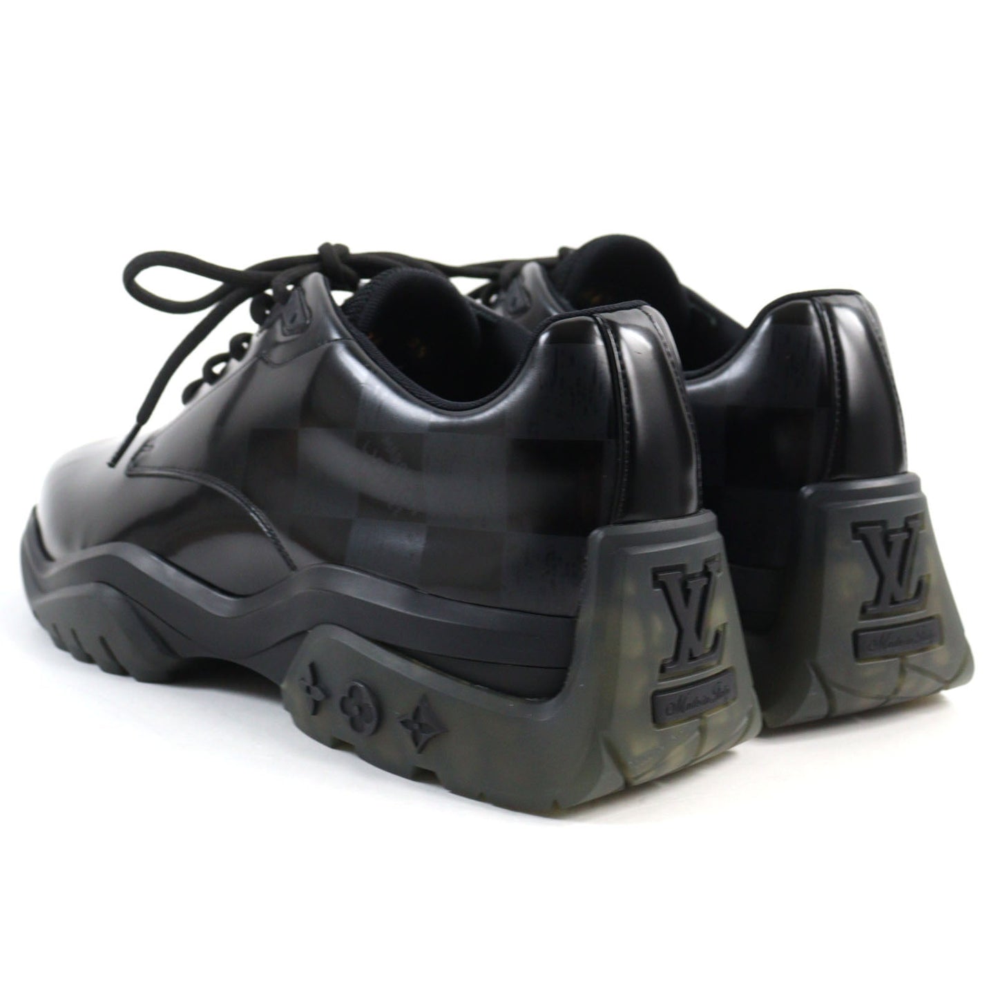Louis Vuitton Damier Monogram Leather Sneakers Black 8.5