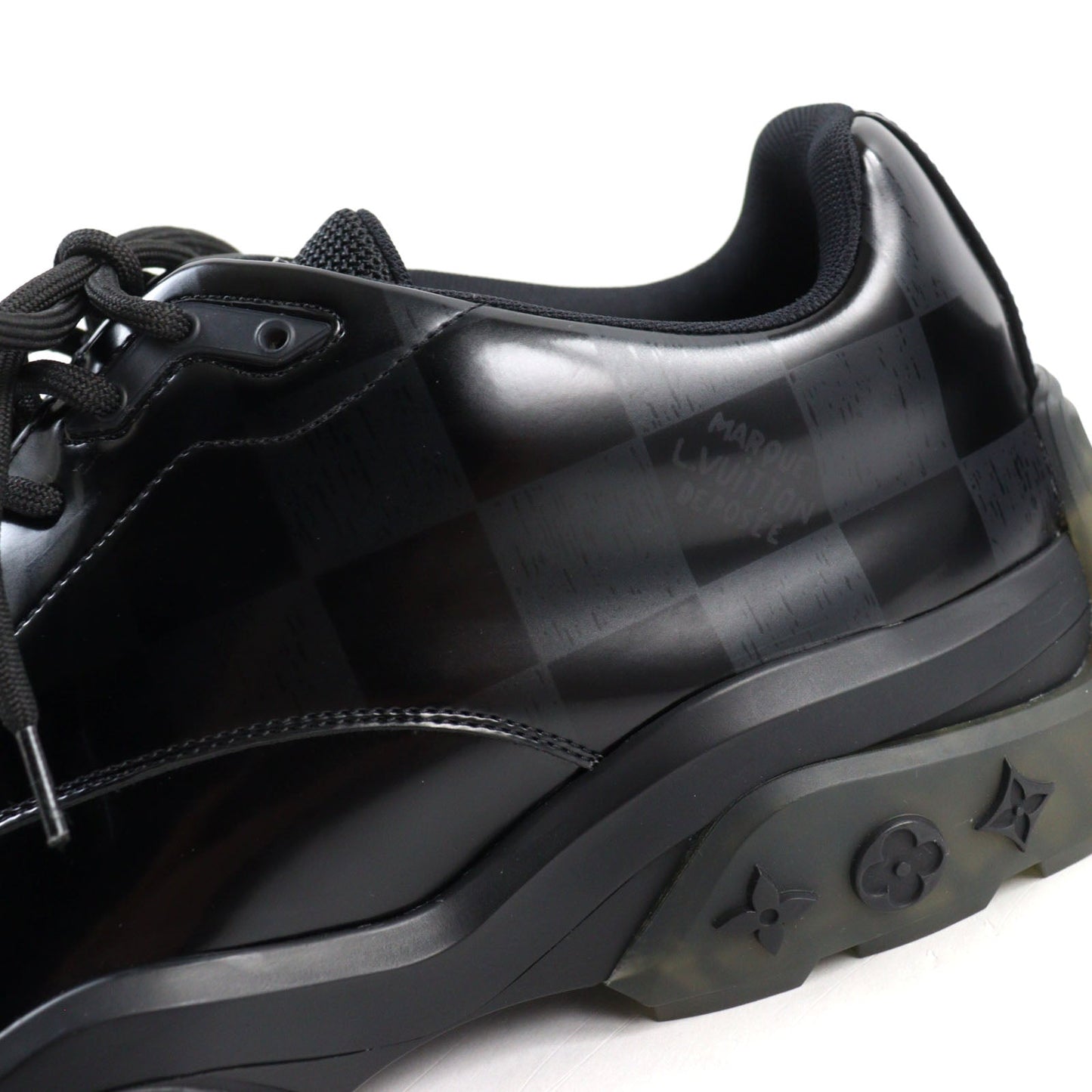 Louis Vuitton Damier Monogram Leather Sneakers Black 8.5