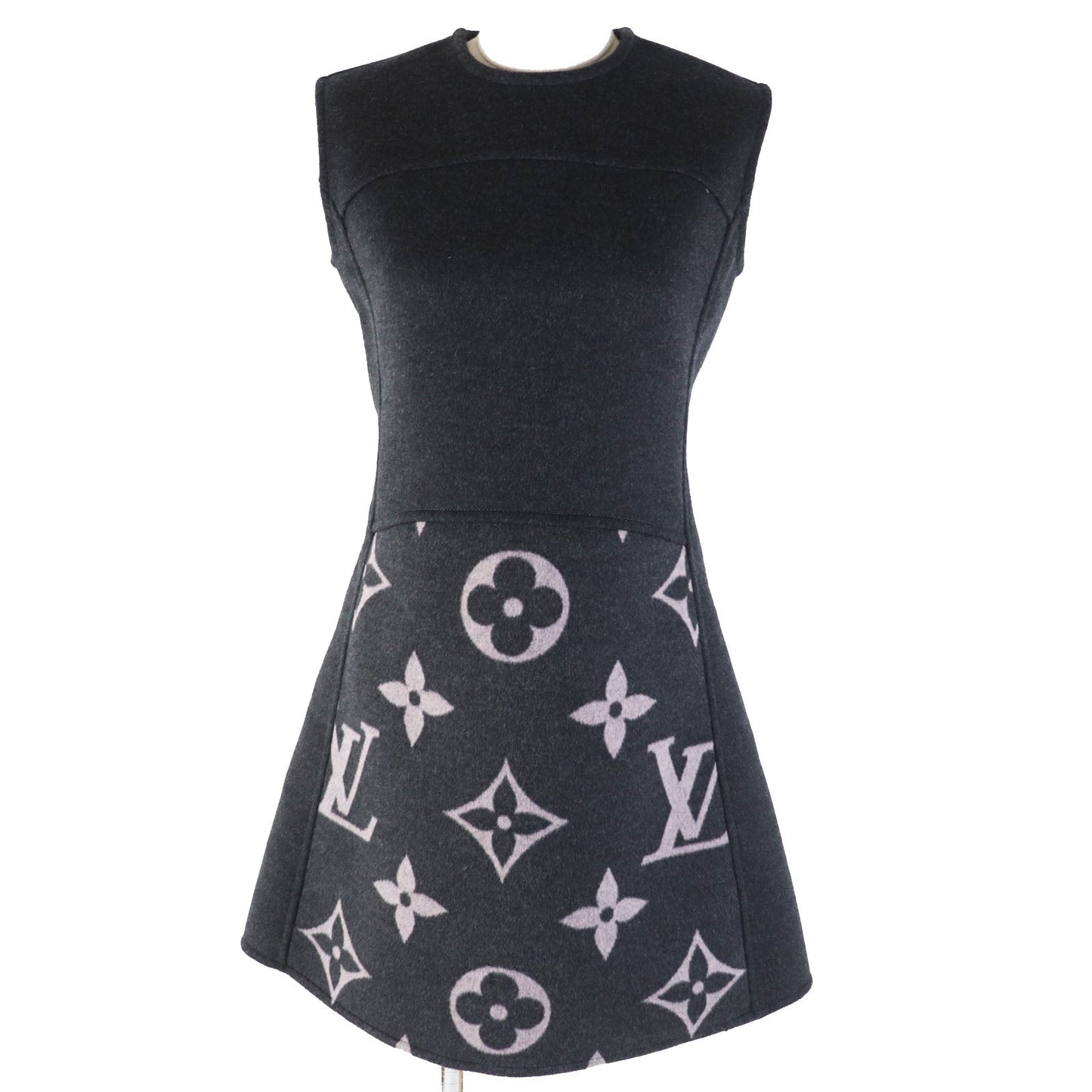 Louis Vuitton Wool Silk Monogram Dress