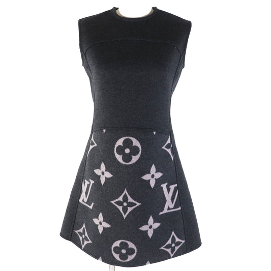 Louis Vuitton Wool Silk Monogram Dress