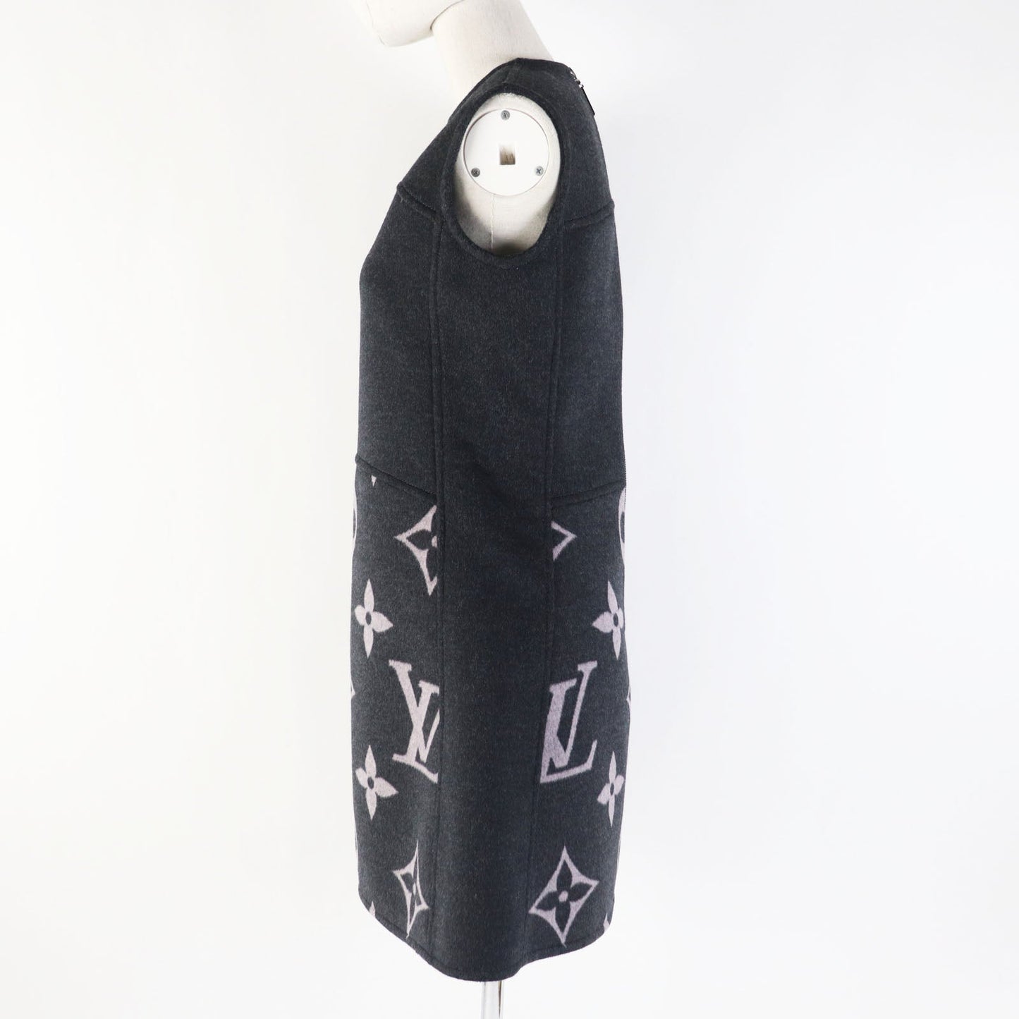 Louis Vuitton Wool Silk Monogram Dress
