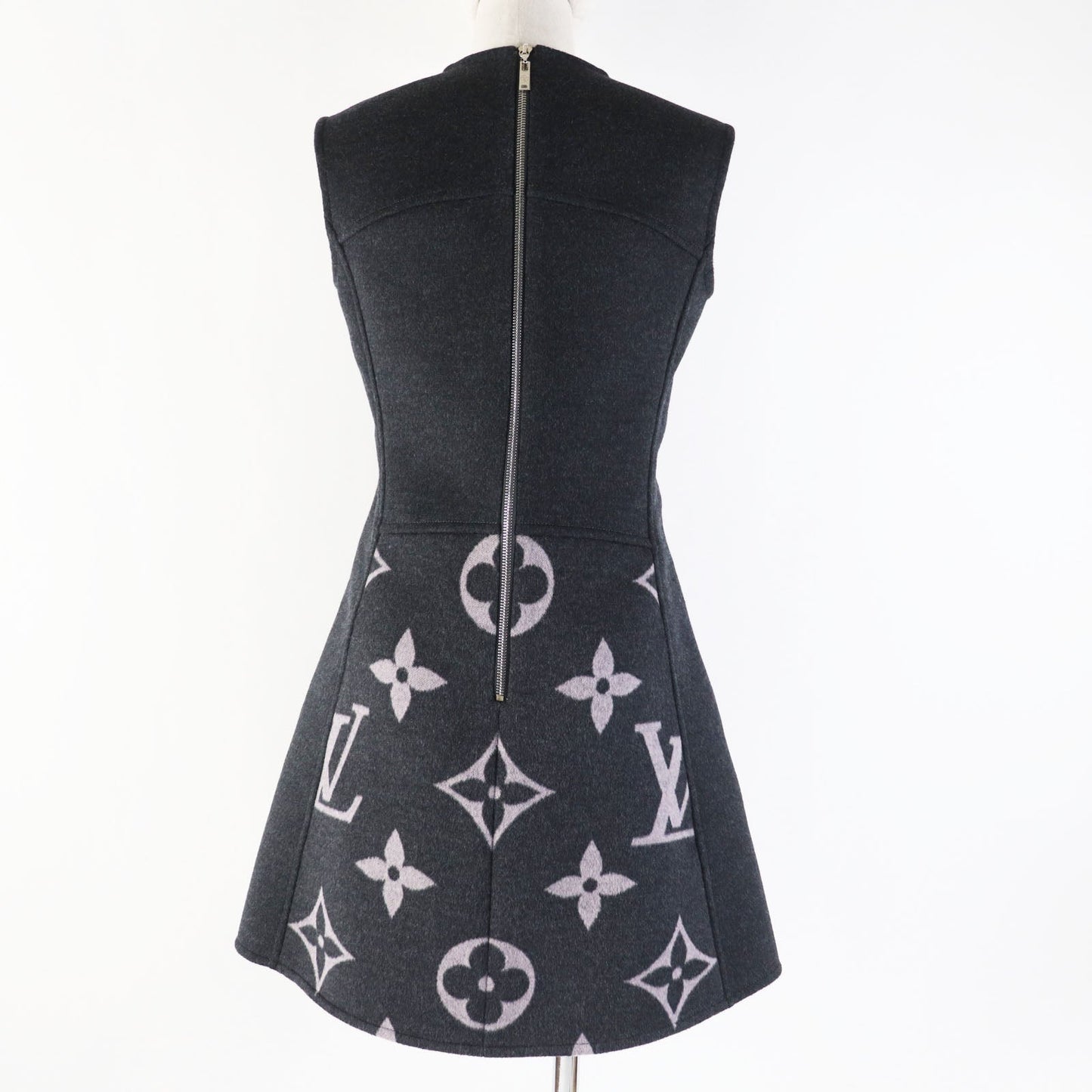 Louis Vuitton Wool Silk Monogram Dress