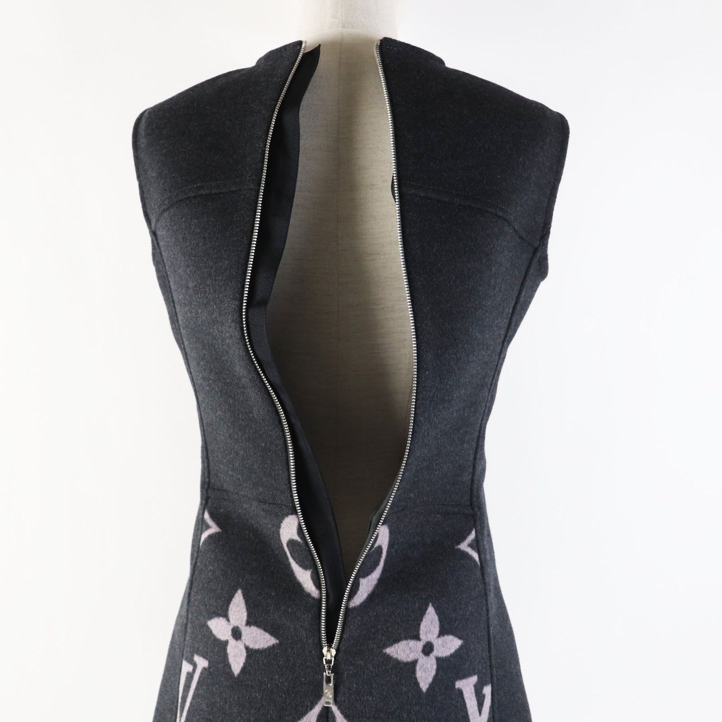 Louis Vuitton Wool Silk Monogram Dress