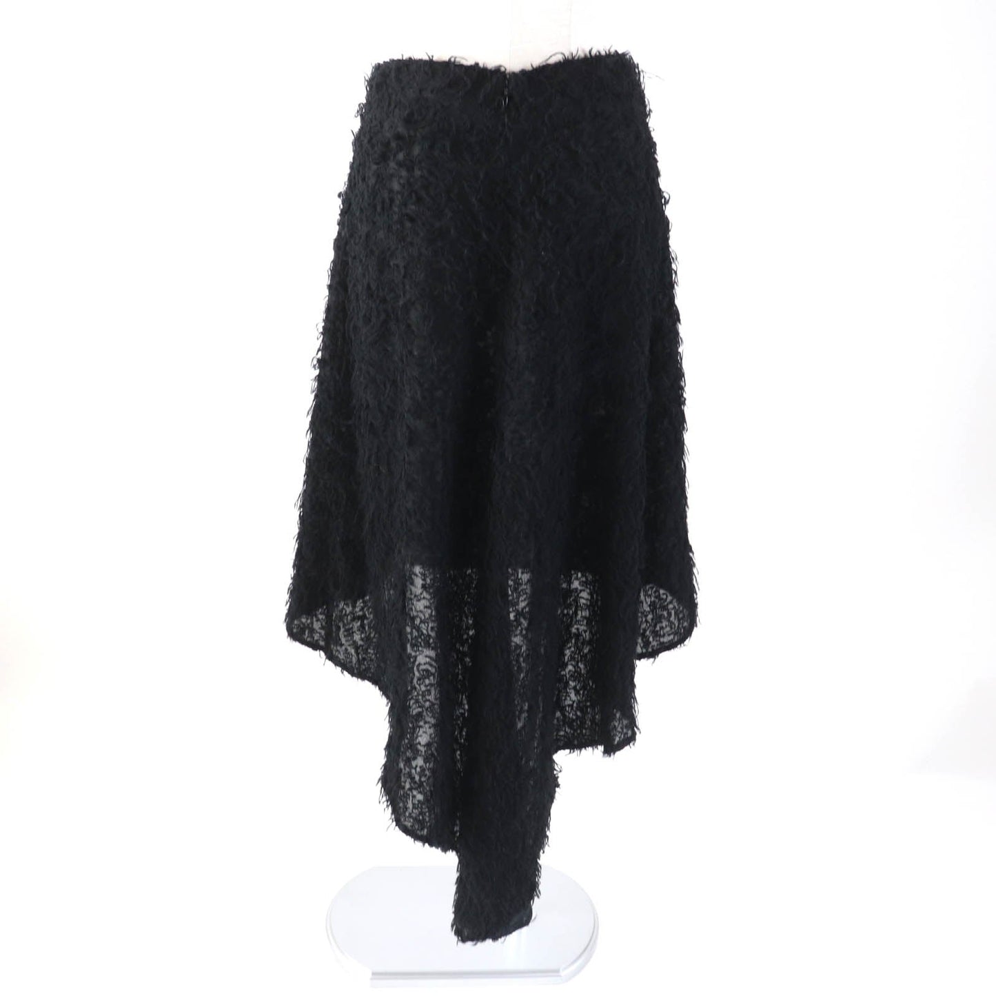 Chanel Wool Silk Asymmetrical Skirt Black 36