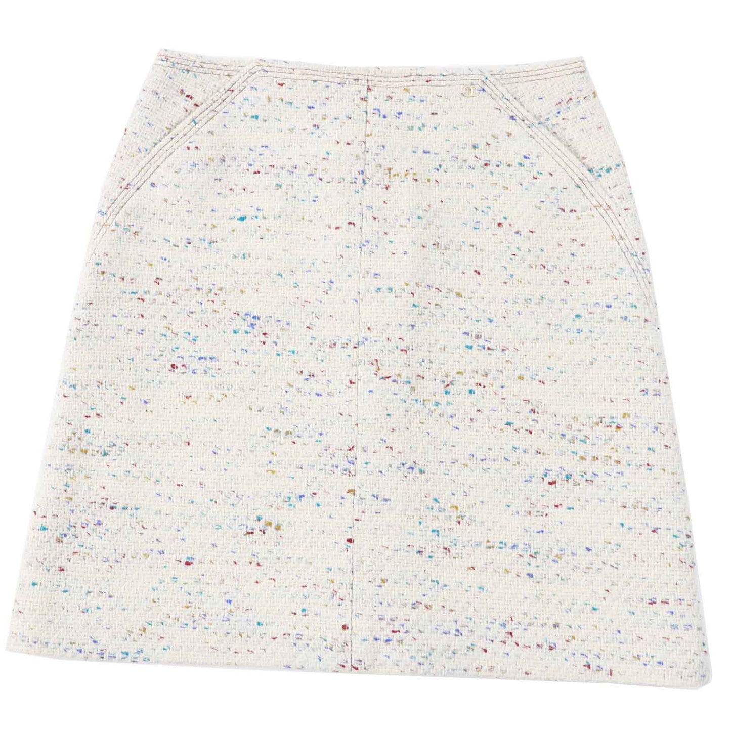 CHANEL Vintage Wool Nylon Trapezoid Skirt 46