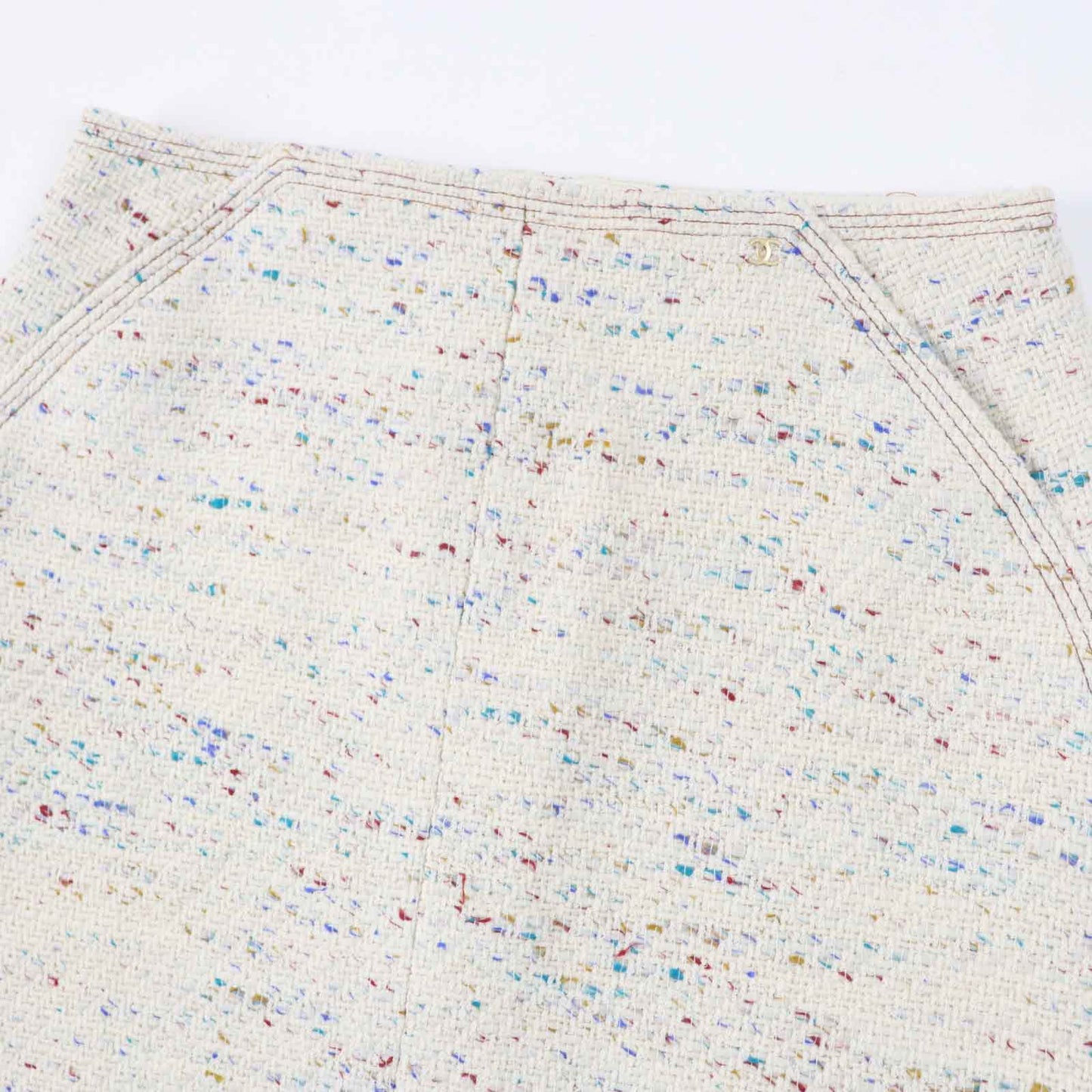 CHANEL Vintage Wool Nylon Trapezoid Skirt 46