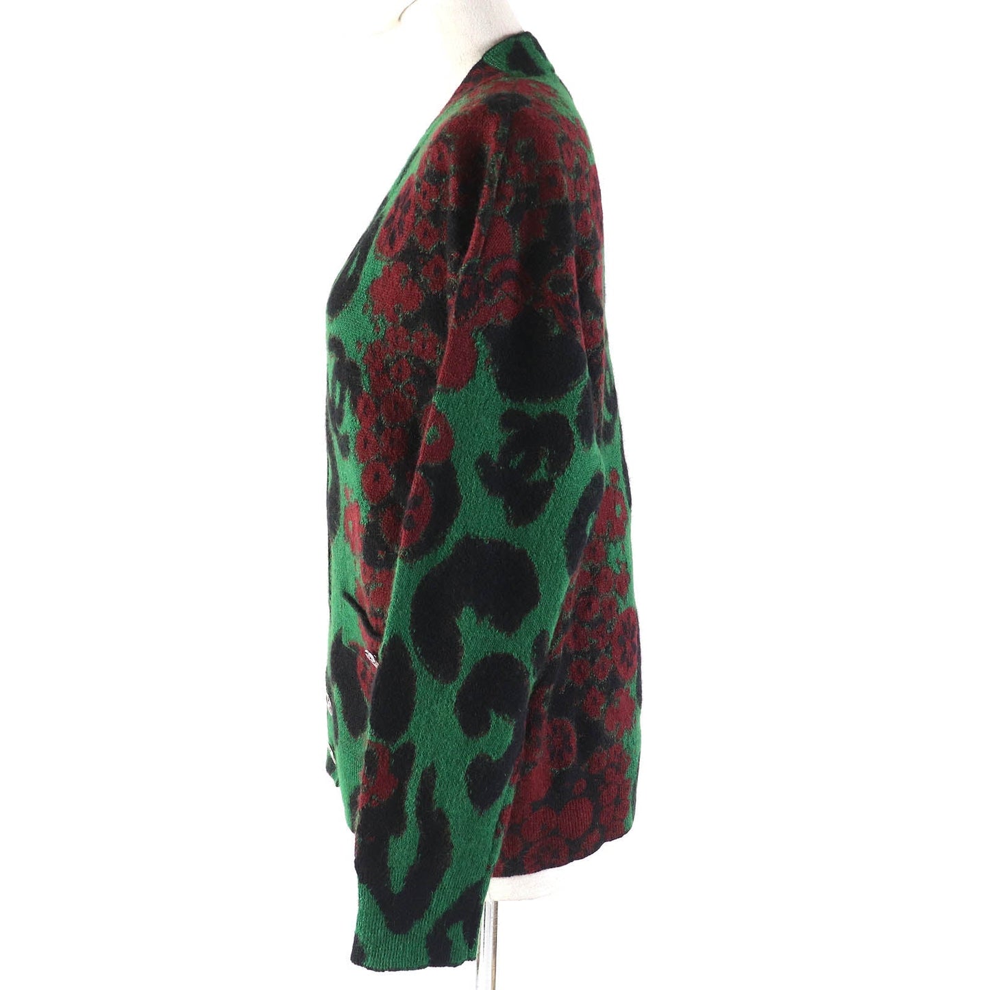 Chanel Cashmere Mohair Cardigan Pants Set Green Black