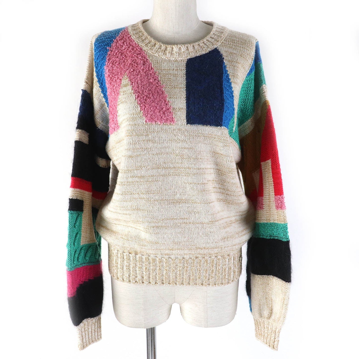 Chanel Cashmere Pullover Knit Sweater Beige