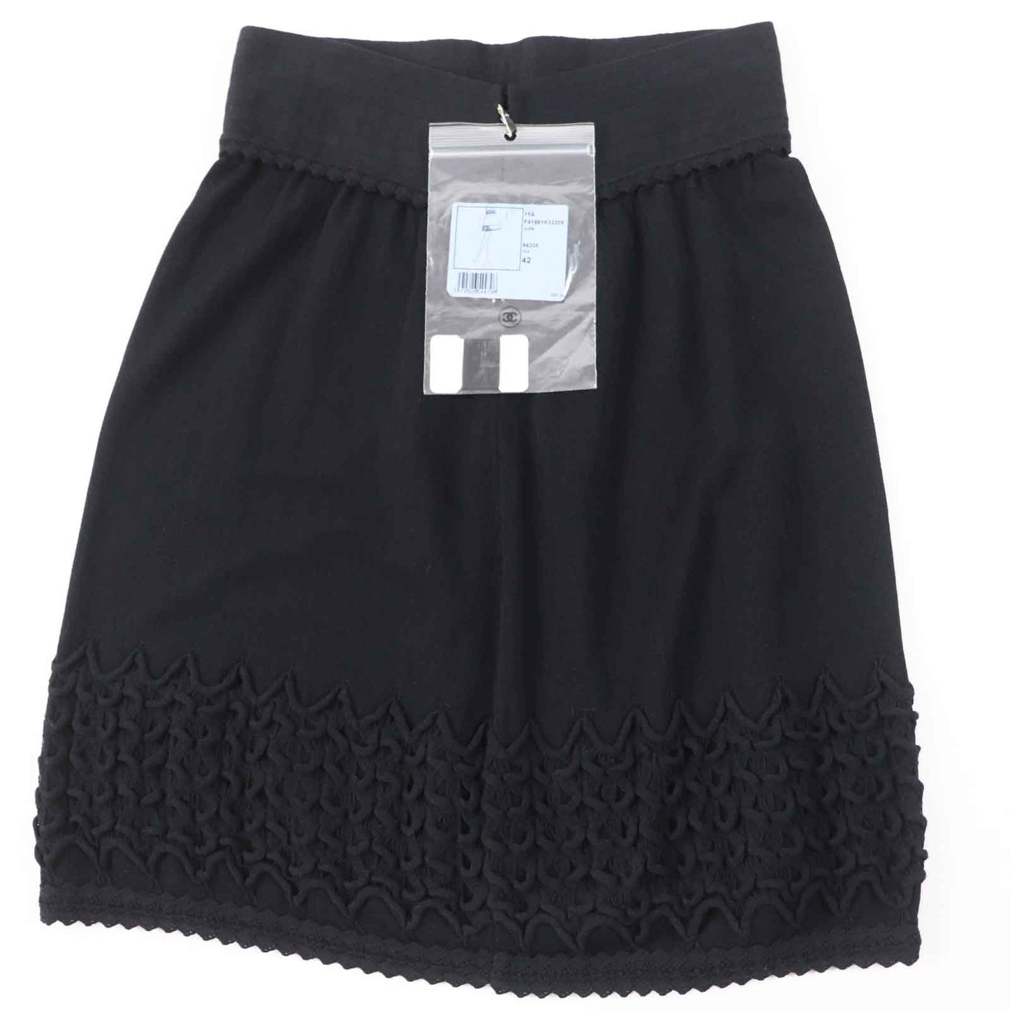 Chanel Wool Rayon Skirt with COCO Mark Black