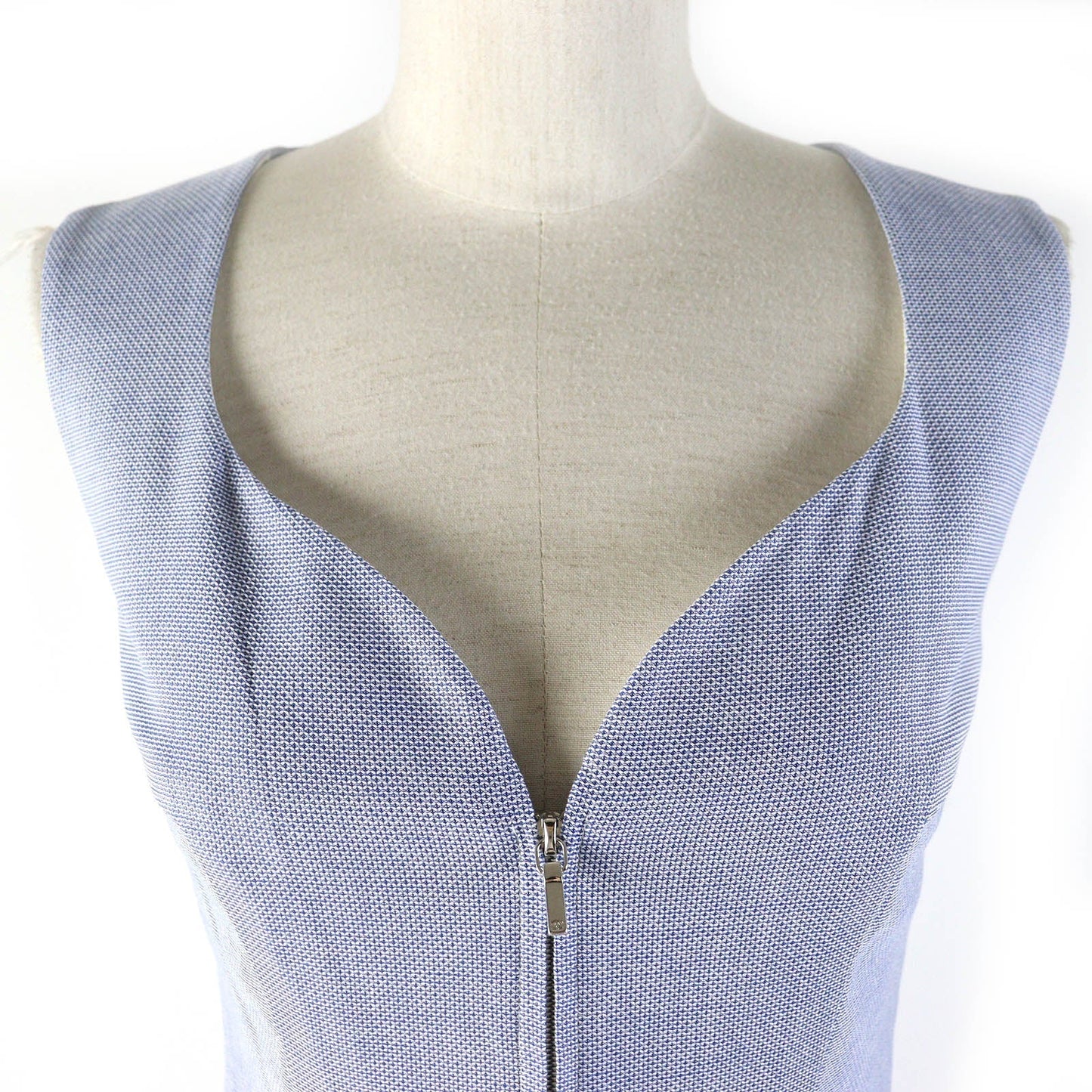 Chanel Cotton Silk Zip Top Sleeveless Dress