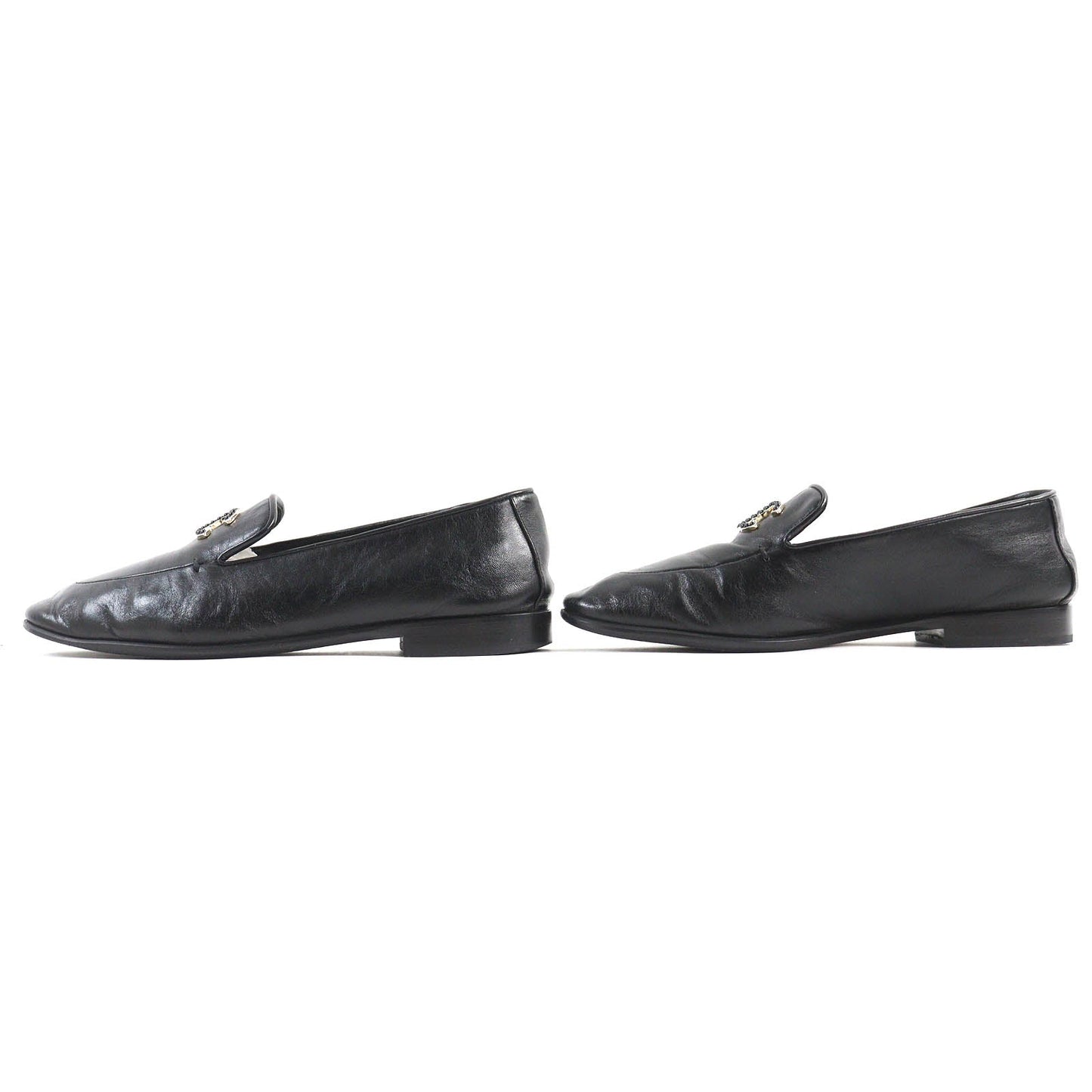 Chanel Calfskin Leather Loafers Black 36