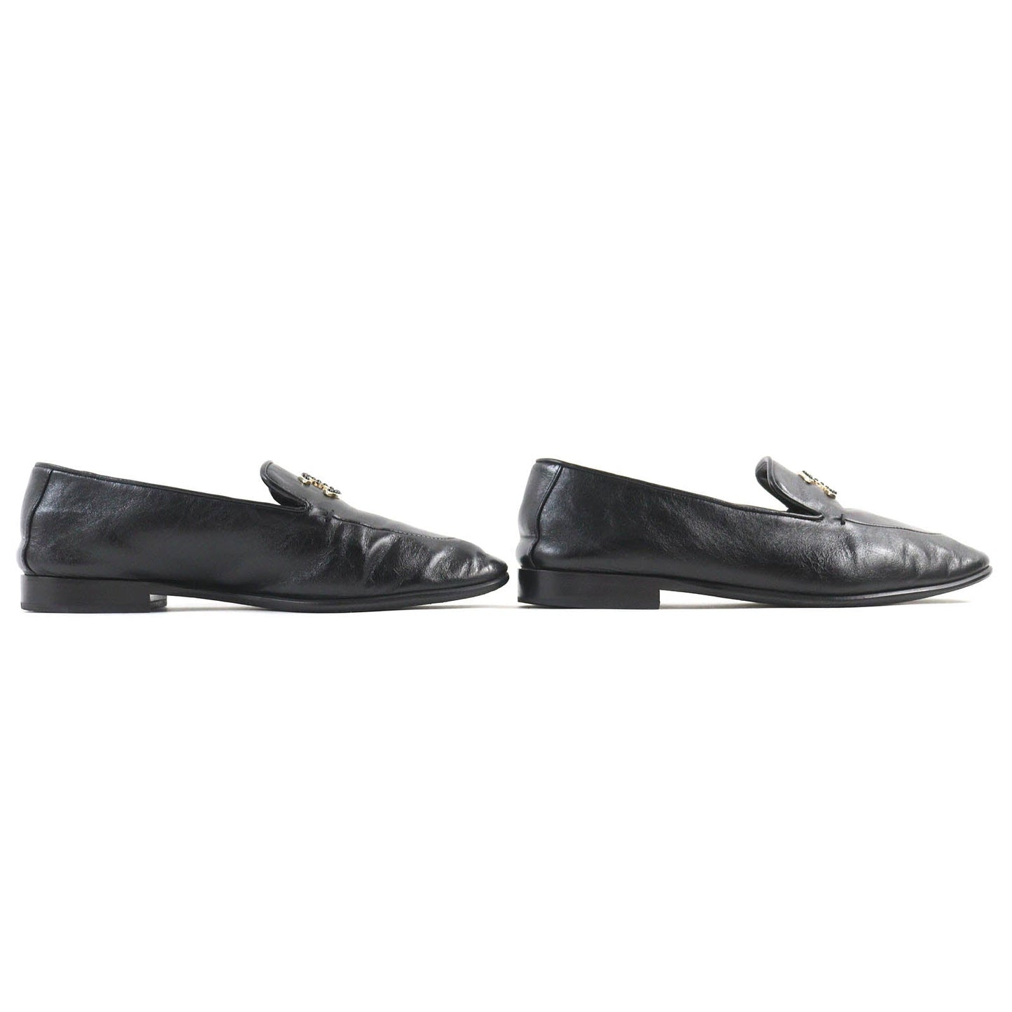 Chanel Calfskin Leather Loafers Black 36