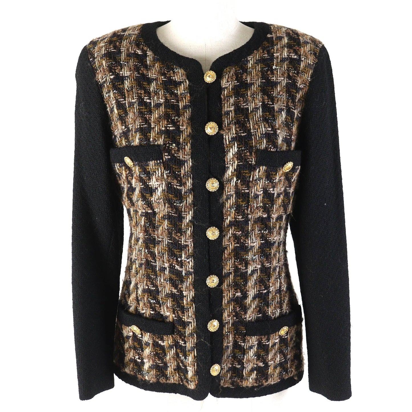 Chanel Vintage Wool Acrylic Tweed Jacket 90s