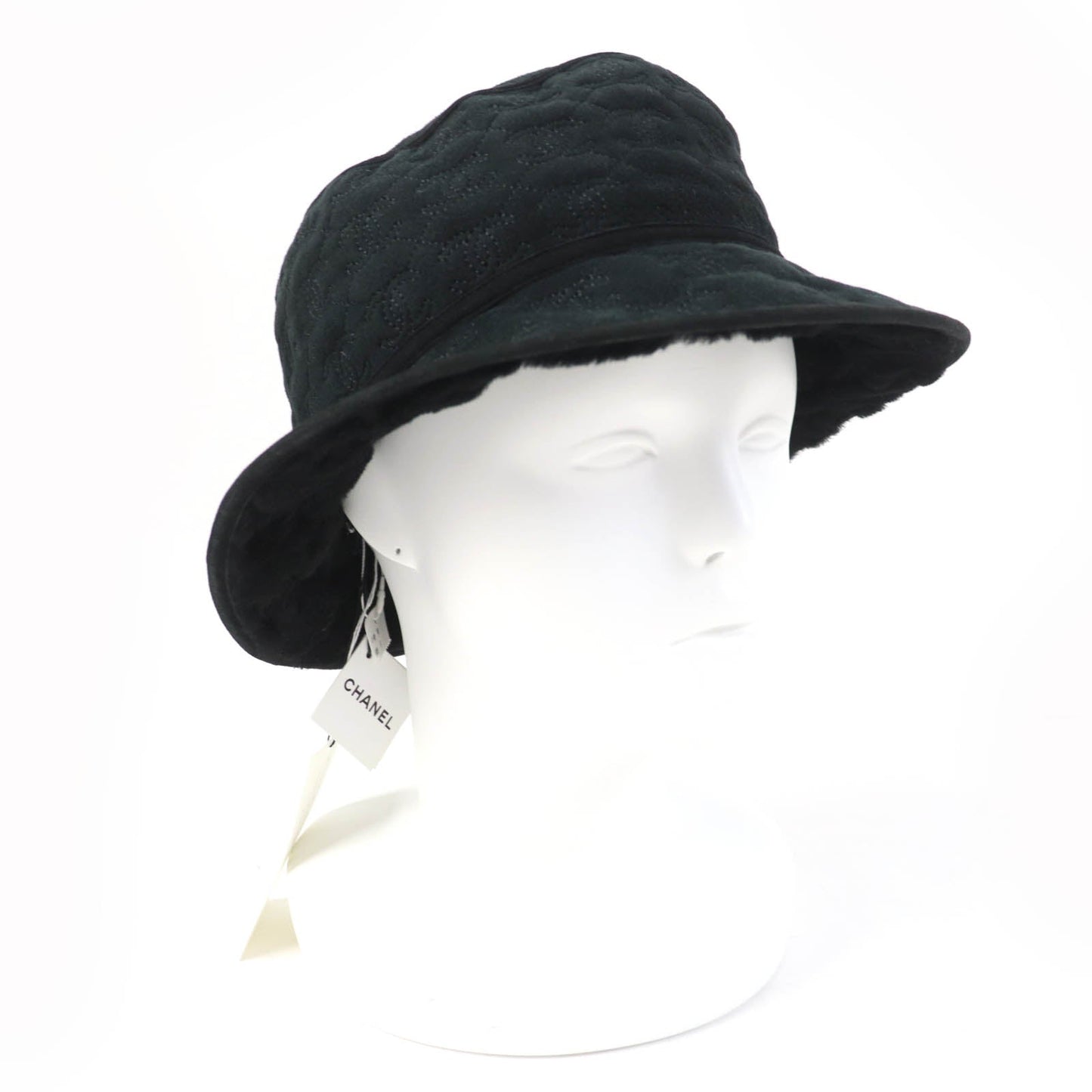 Chanel Lambskin COCO Mark Bucket Hat Black