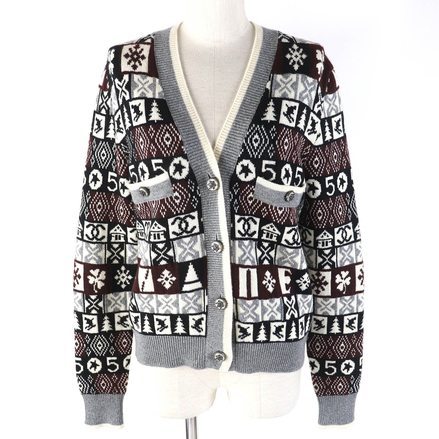 Chanel Cashmere V-neck Knit Cardigan 36