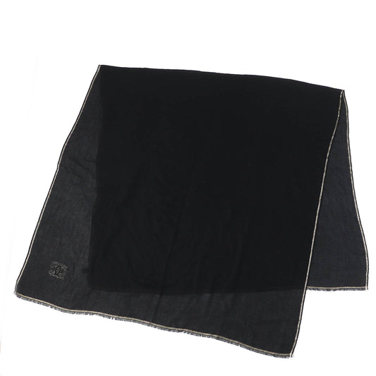 Chanel Cashmere COCO Mark Fringe Shawl Scarf