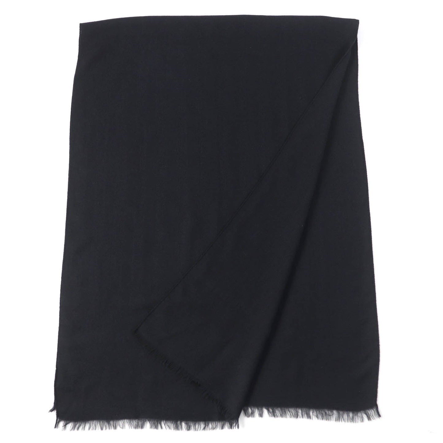 Chanel Cashmere Silk Shawl with Logo and Fringe