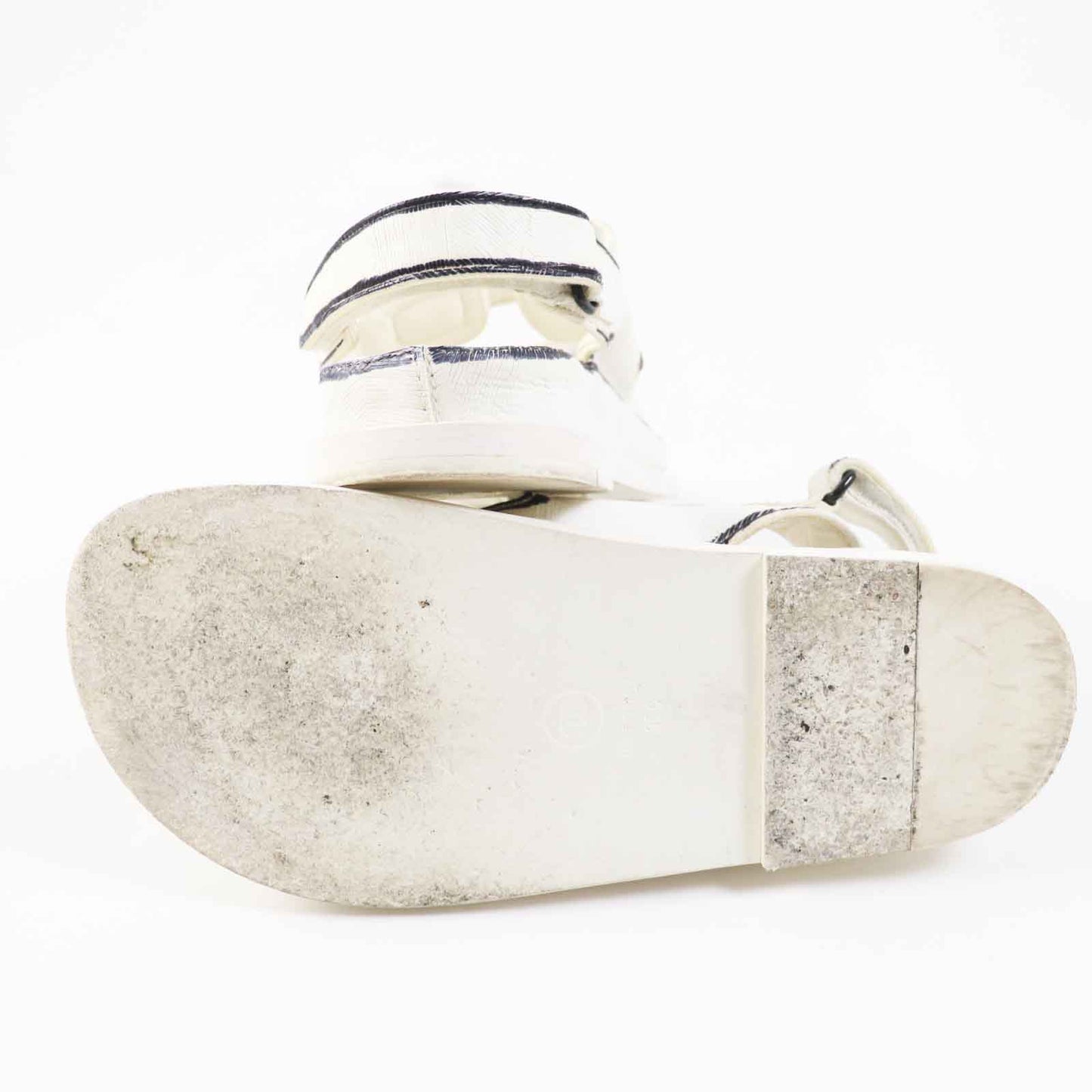 Chanel COCO Mark Sandals Ivory Black