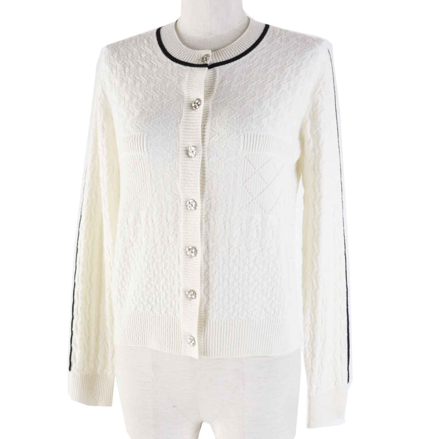 Chanel Camellia COCO Button Bicolor Knit Cardigan
