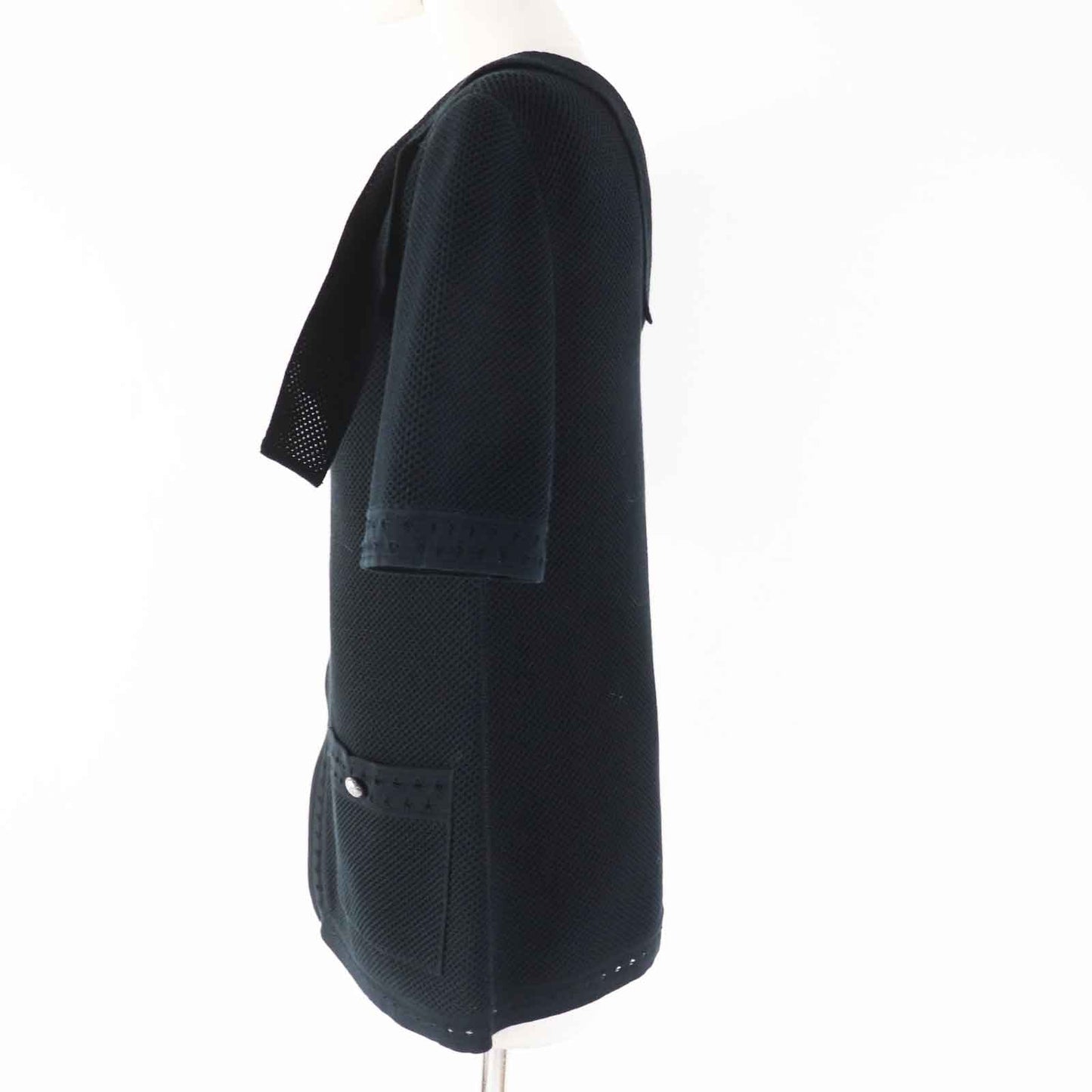 Chanel Cotton Mesh Jacket Black 38 Women