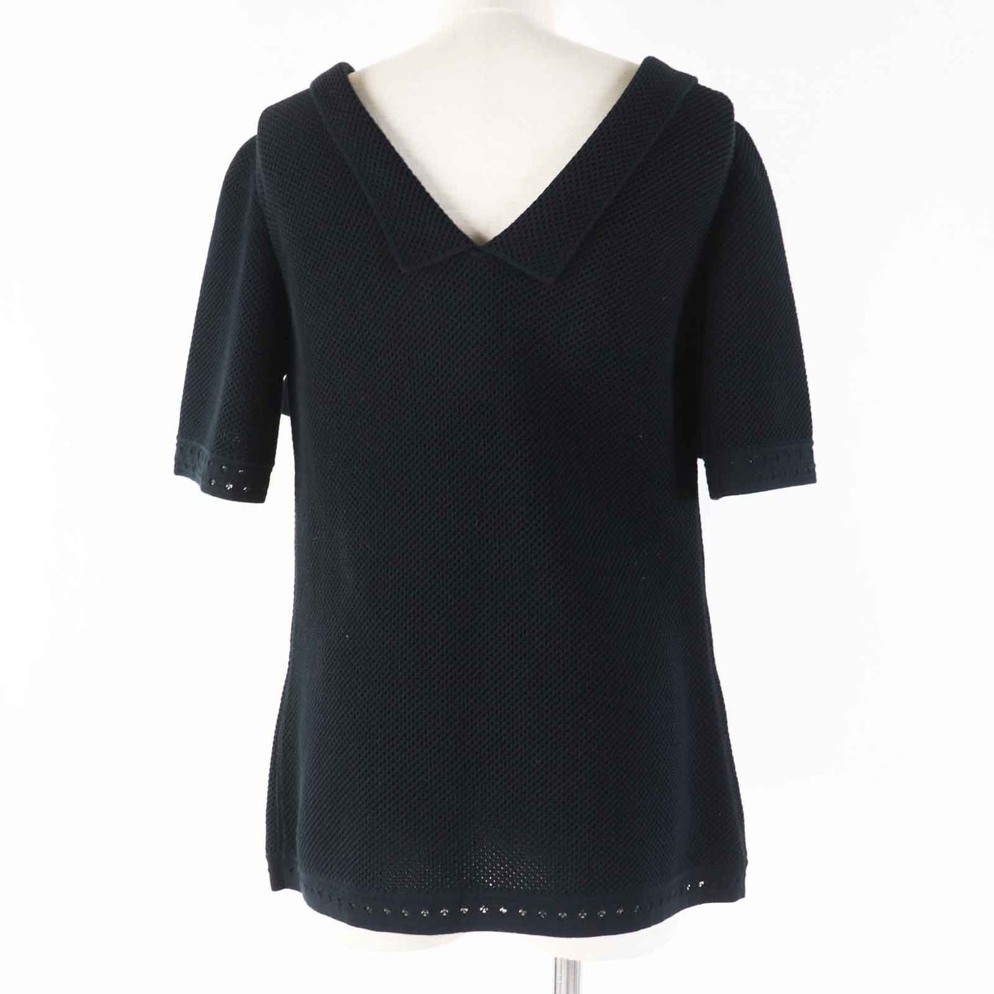 Chanel Cotton Mesh Jacket Black 38 Women