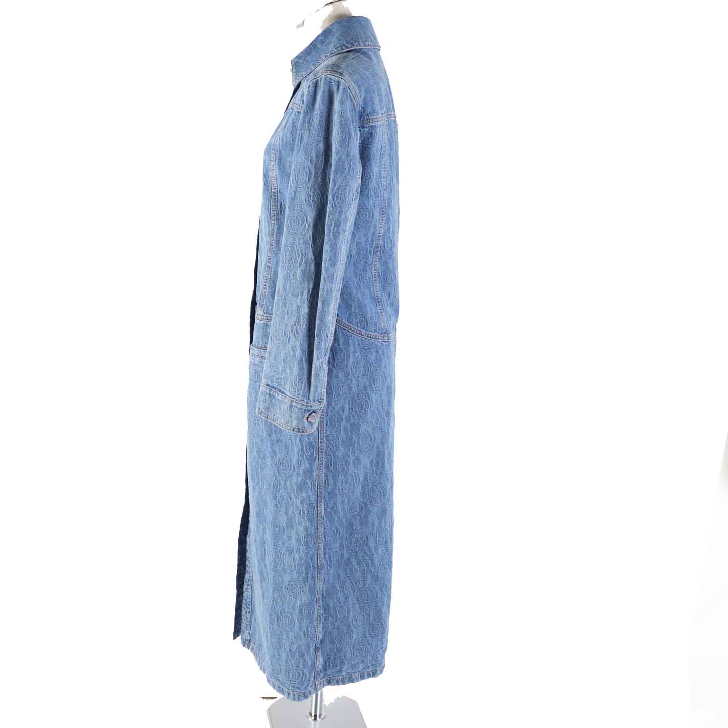 Chanel Cotton Polyester Lion Button Denim Dress Coat