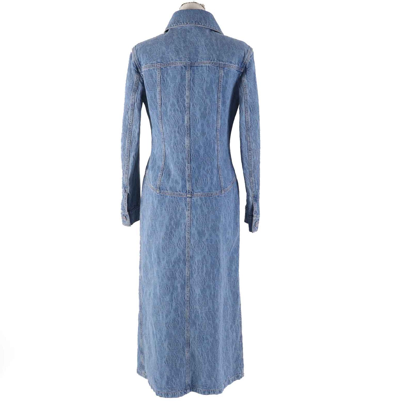 Chanel Cotton Polyester Lion Button Denim Dress Coat