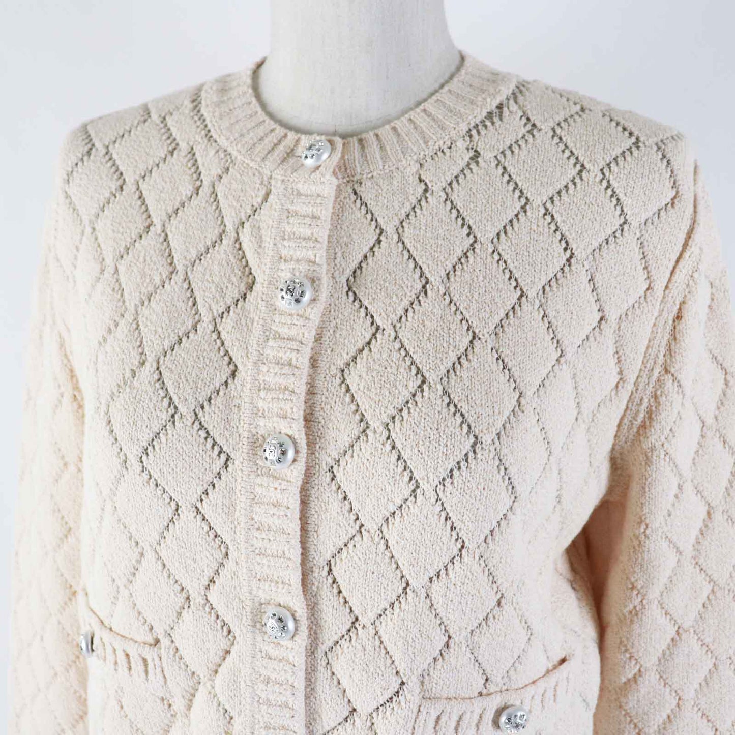 Chanel Cotton Polyamide Cardigan Light Orange