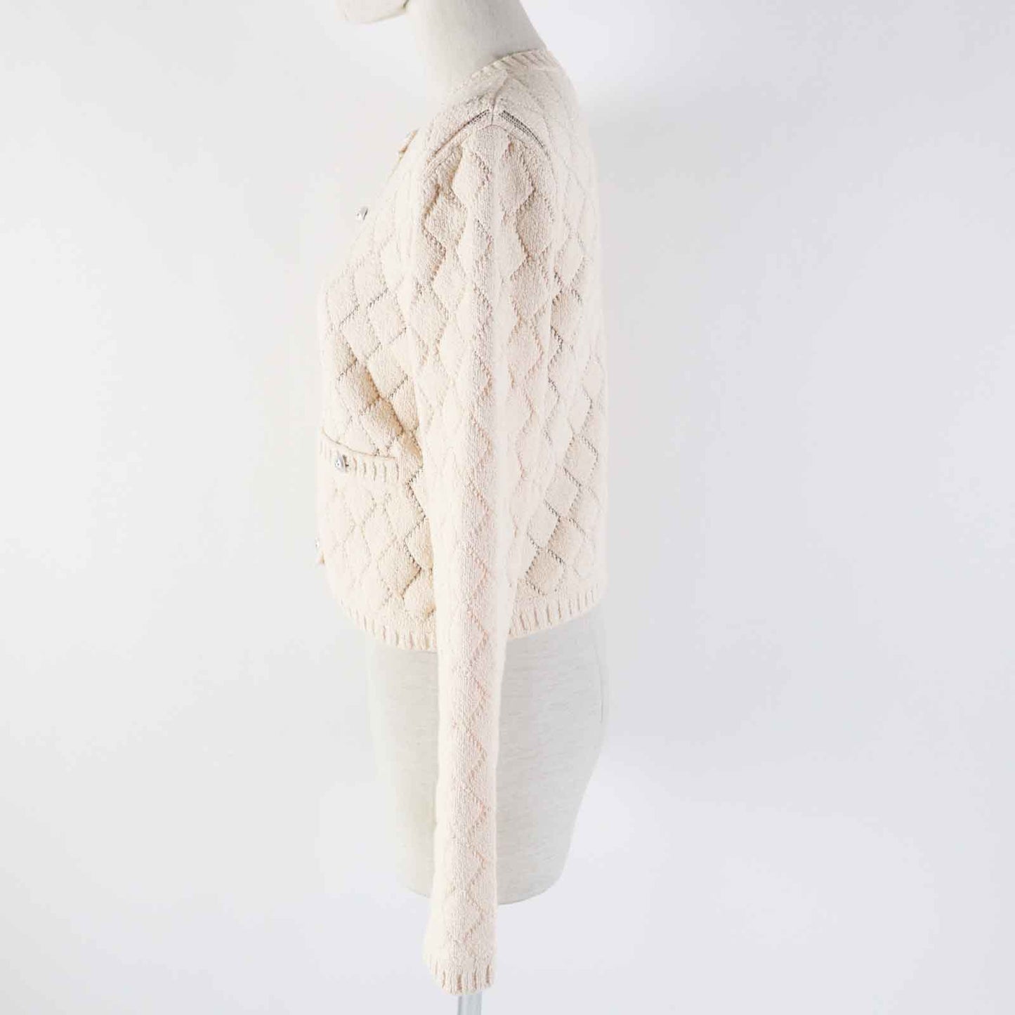 Chanel Cotton Polyamide Cardigan Light Orange