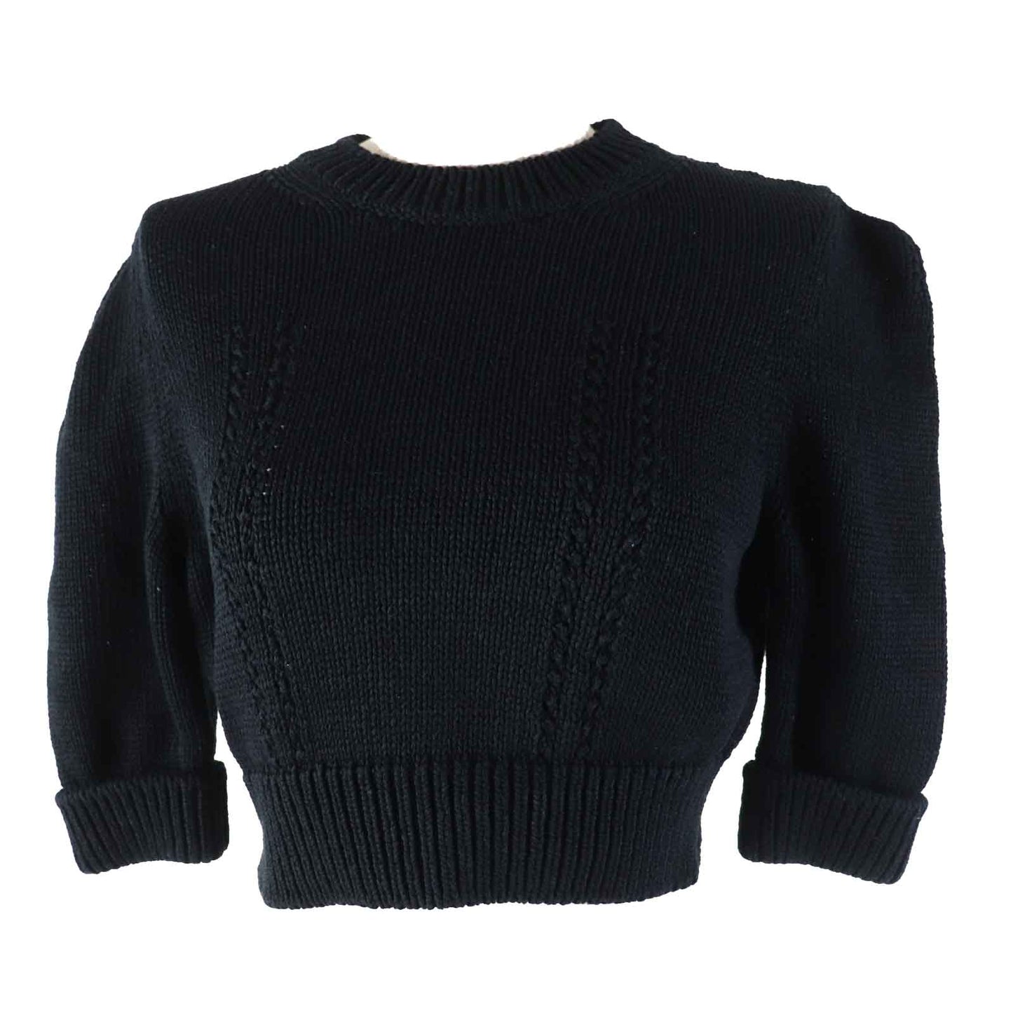 Chanel Black Knit Short Sleeve Top