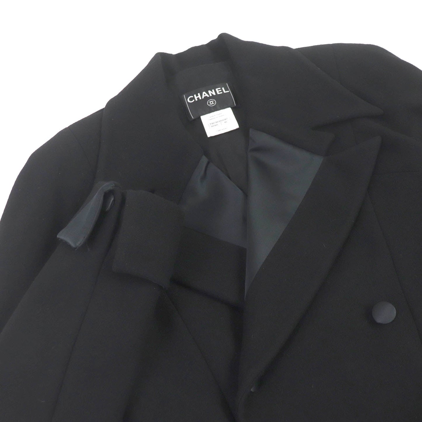 Chanel Wool Silk Double Breasted Chester Coat