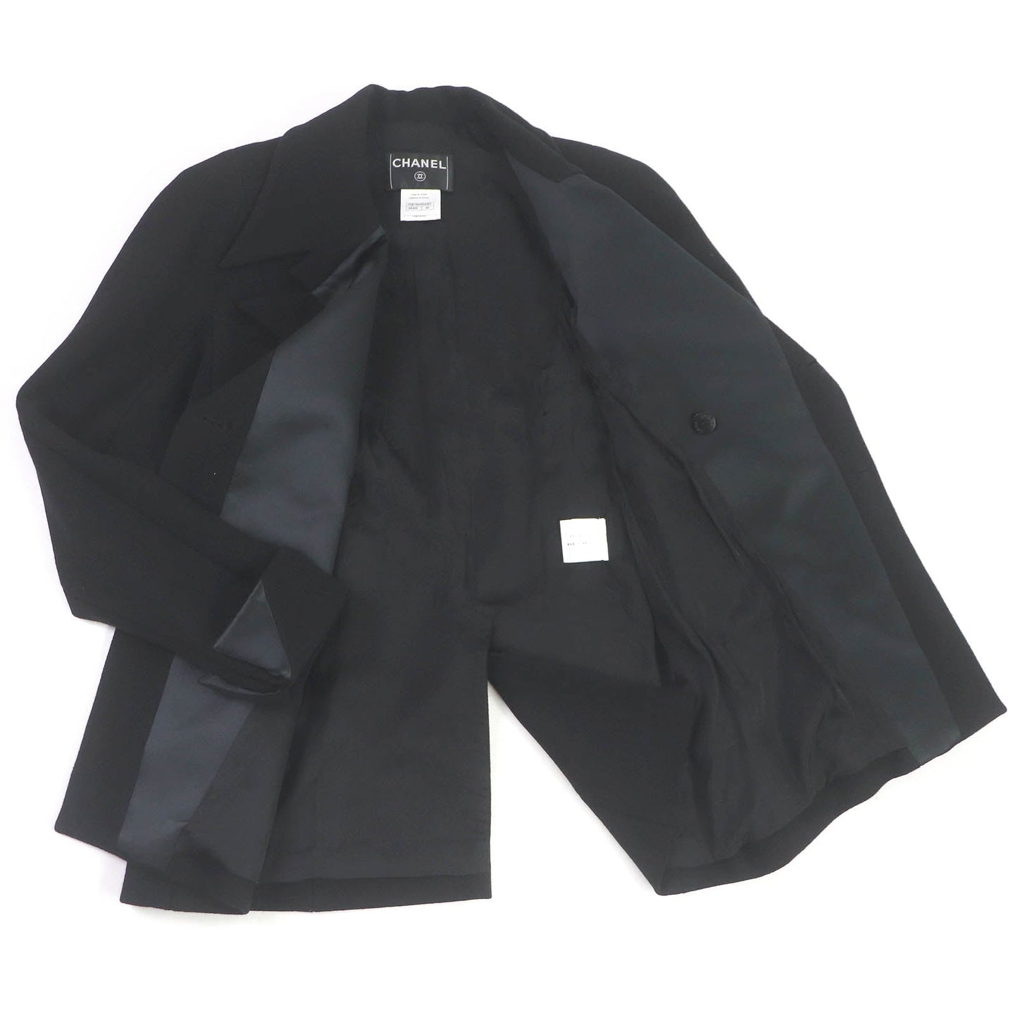 Chanel Wool Silk Double Breasted Chester Coat