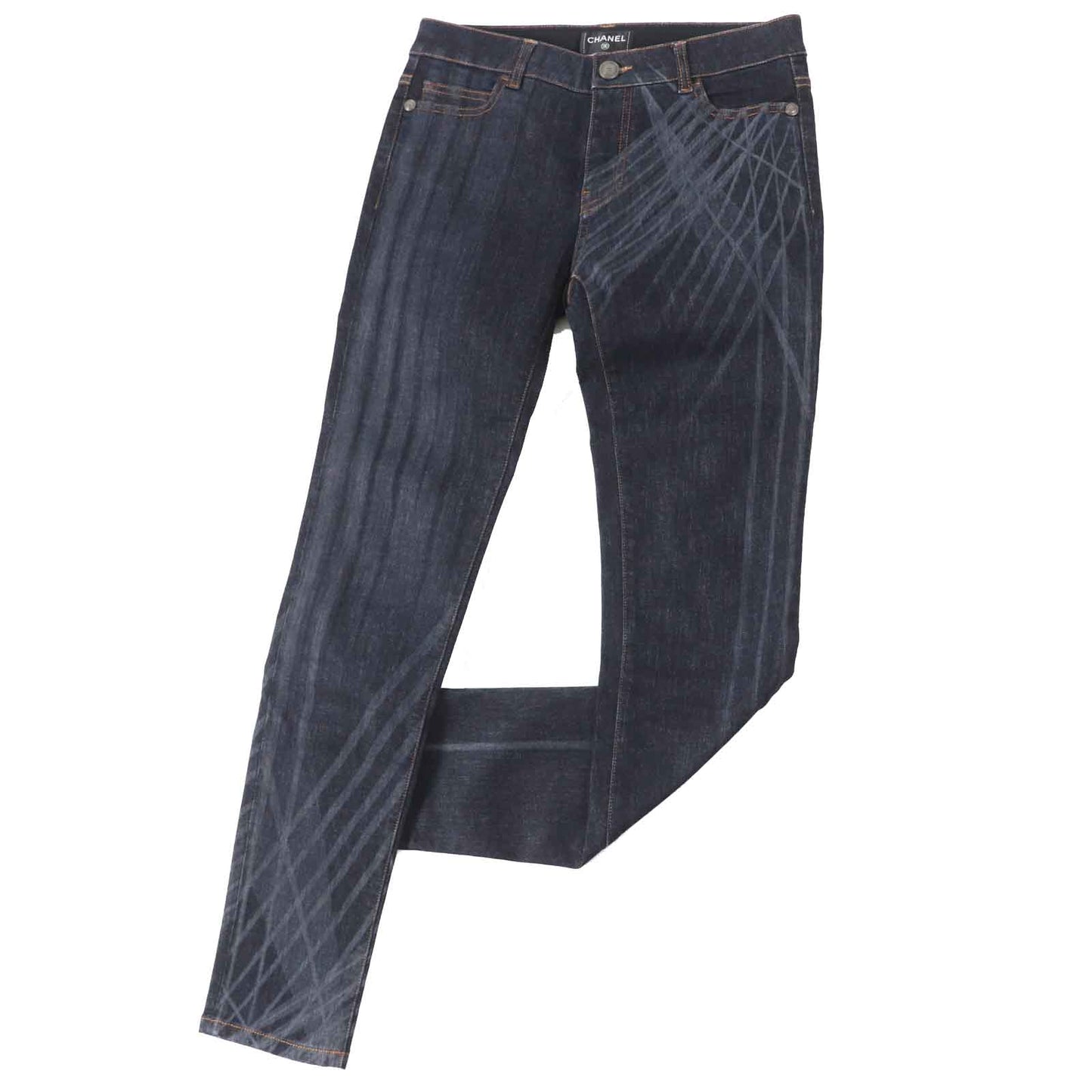 Chanel Denim Pants Indigo Blue Women