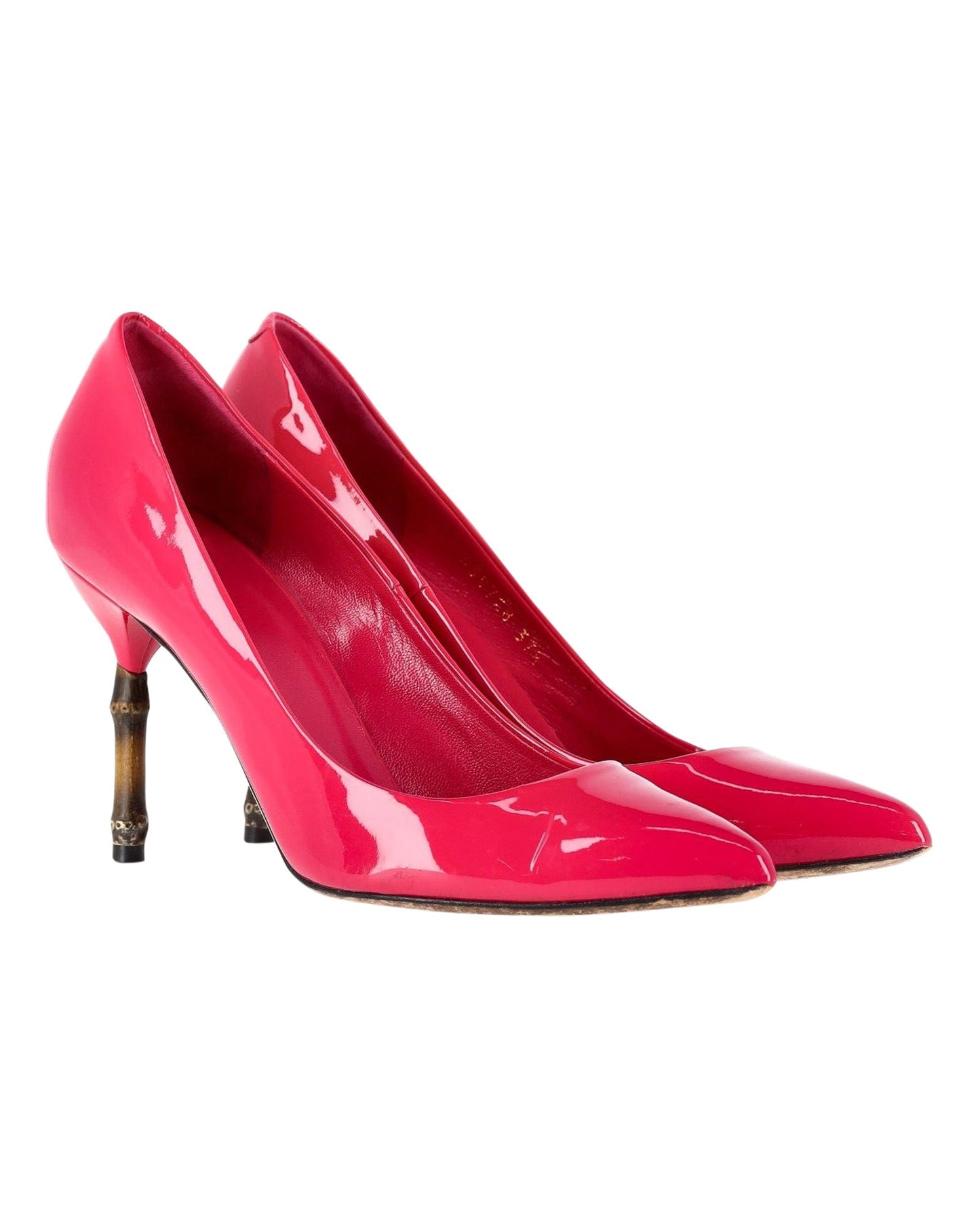 Gucci Kristen Pointed-Toe Pumps in Hot Pink Patent Leather
