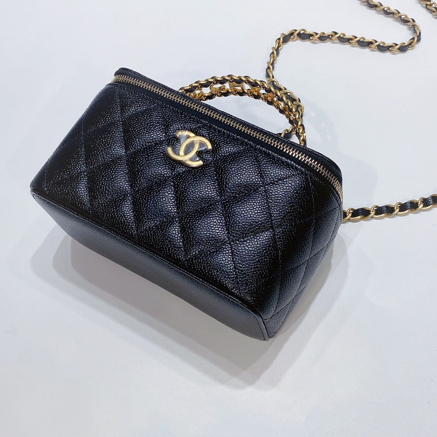 No.3623-Chanel Caviar Pick Me Up Handle Vanity With Chain(Brand New / 全新)