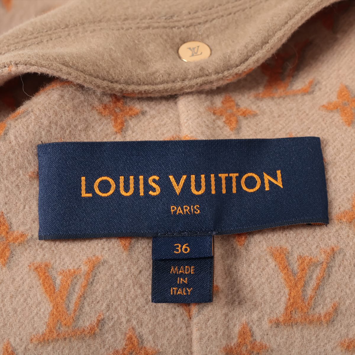 Louis Vuitton 23AW Wool x Silk Coat 36  Brown Removable Bubble Color Double Face Coat RW232W Removable Wool