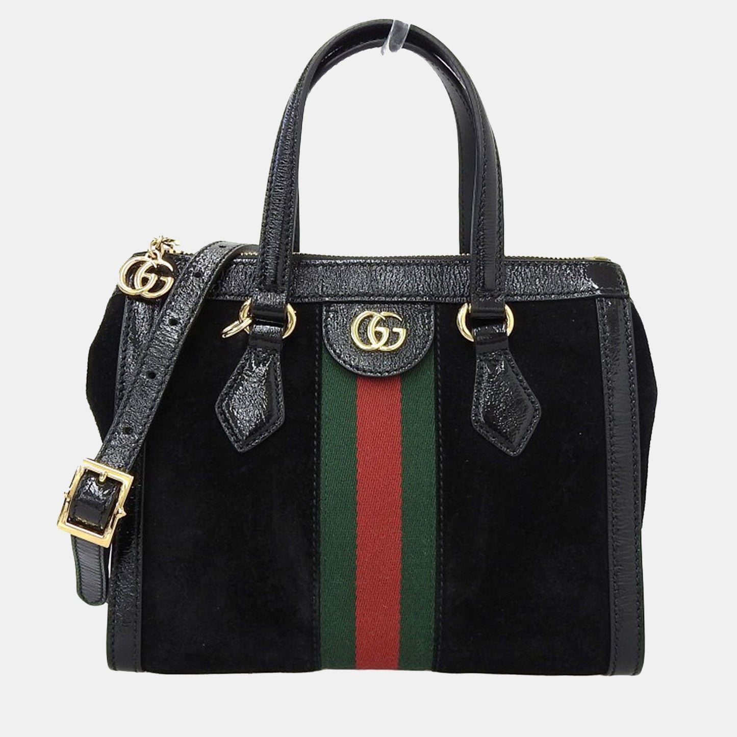 Luxury Gucci Trending 2025 Black Leather and Suede Ophidia Tote Bag