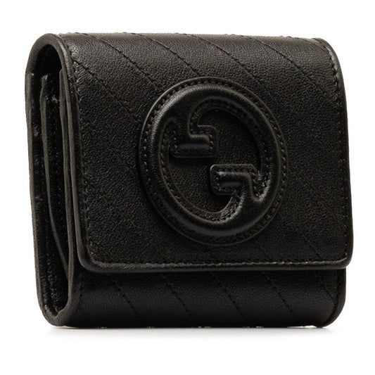 Luxury Gucci Trending 2025 Blonde Interlocking G Double Fold Wallet 760316 AACP7 Black Leather  Luxury Gucci Trending 2025