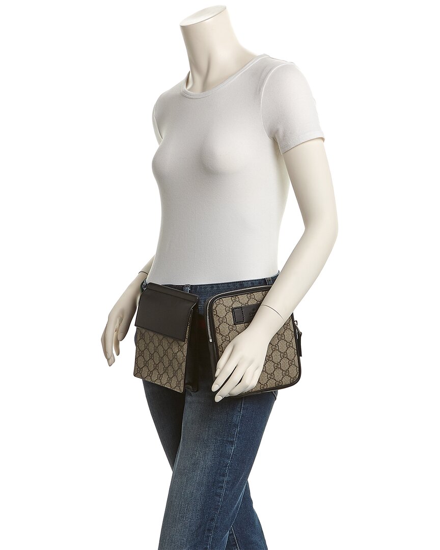 Luxury Gucci Trending 2025 GG Supreme Canvas & Leather Belt Bag