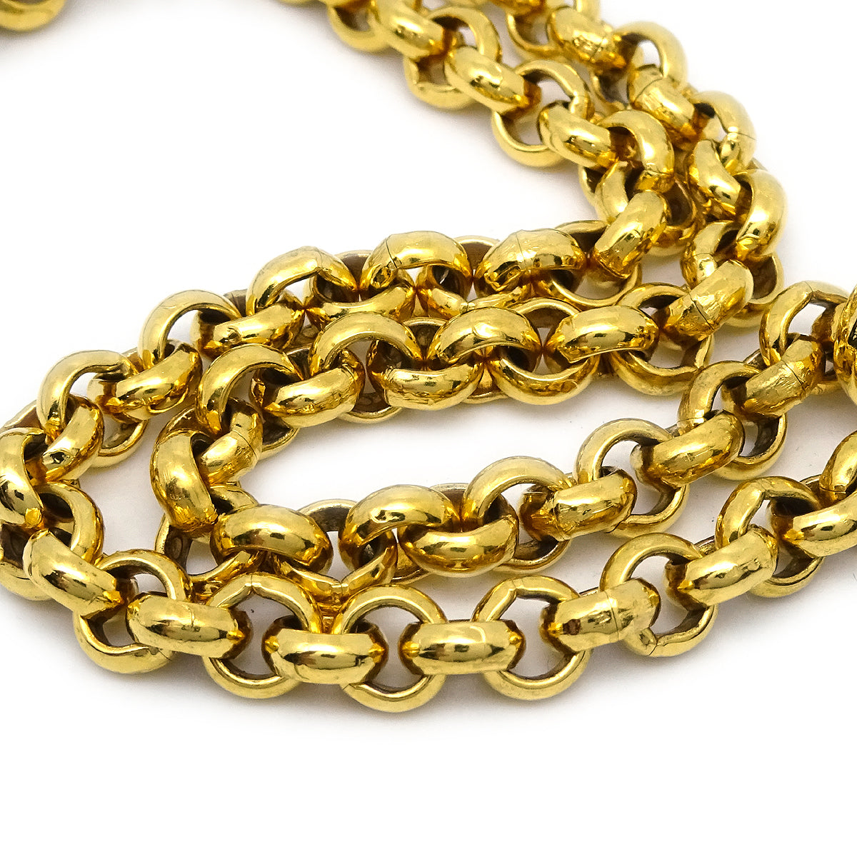 Luxury Chanel 1994 Woven CC Pendant Necklace Gold 29