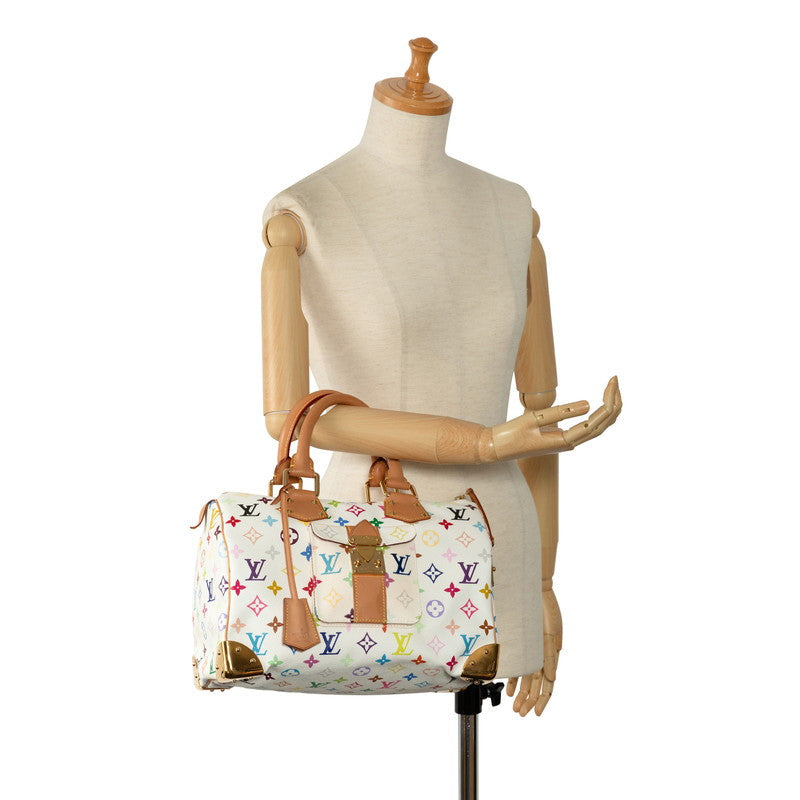 Louis Vuitton Multicolor Speedyy 30 Handbag Mini Boston Bag M92643 Bronze White PVC Leather  Louis Vuitton