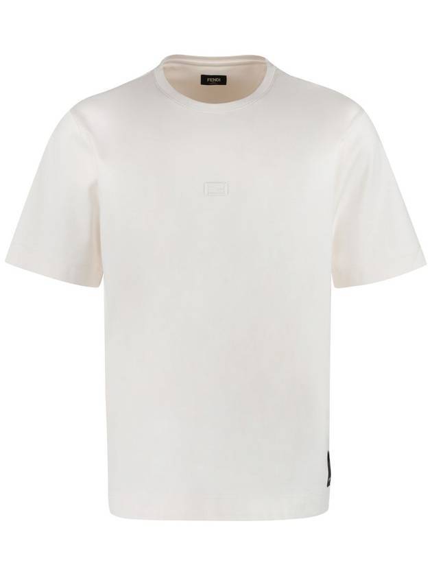 Luxury Fendi Logo Cotton Short Sleeve T-Shirt White