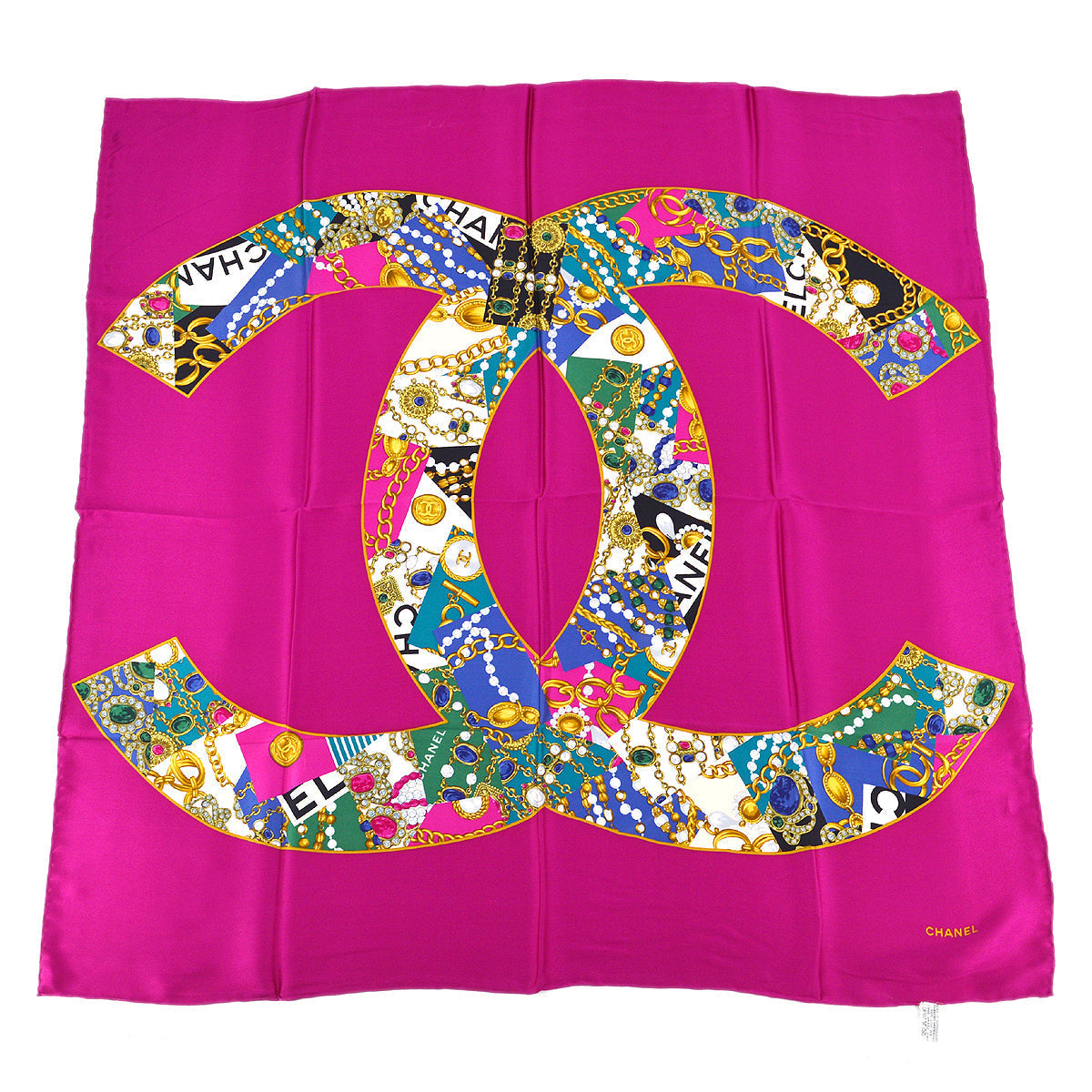 Luxury Chanel Scarf Purple Small New