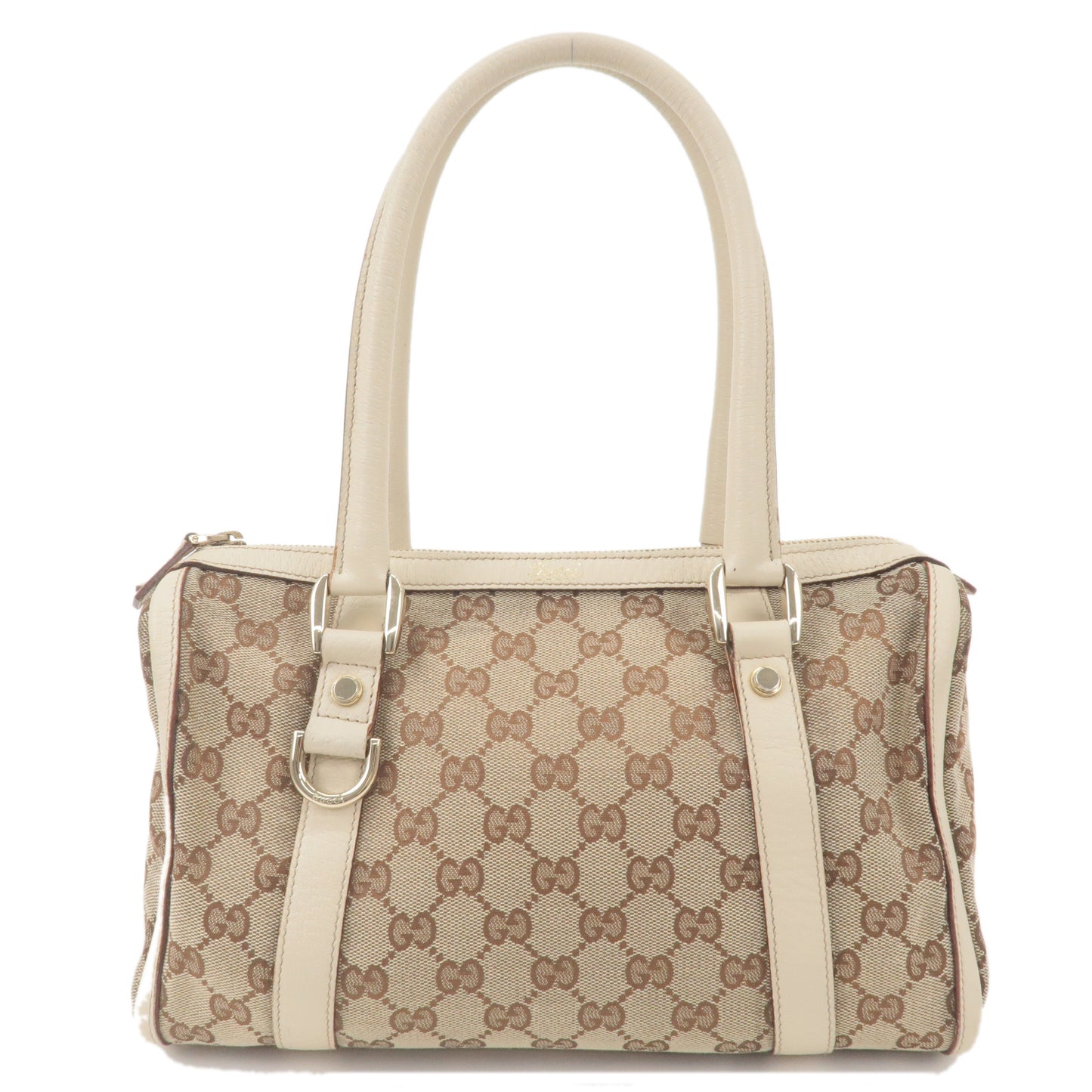 Luxury Gucci Trending 2025 Abbey GG Canvas Leather Boston Hand Bag Beige Ivory 130942