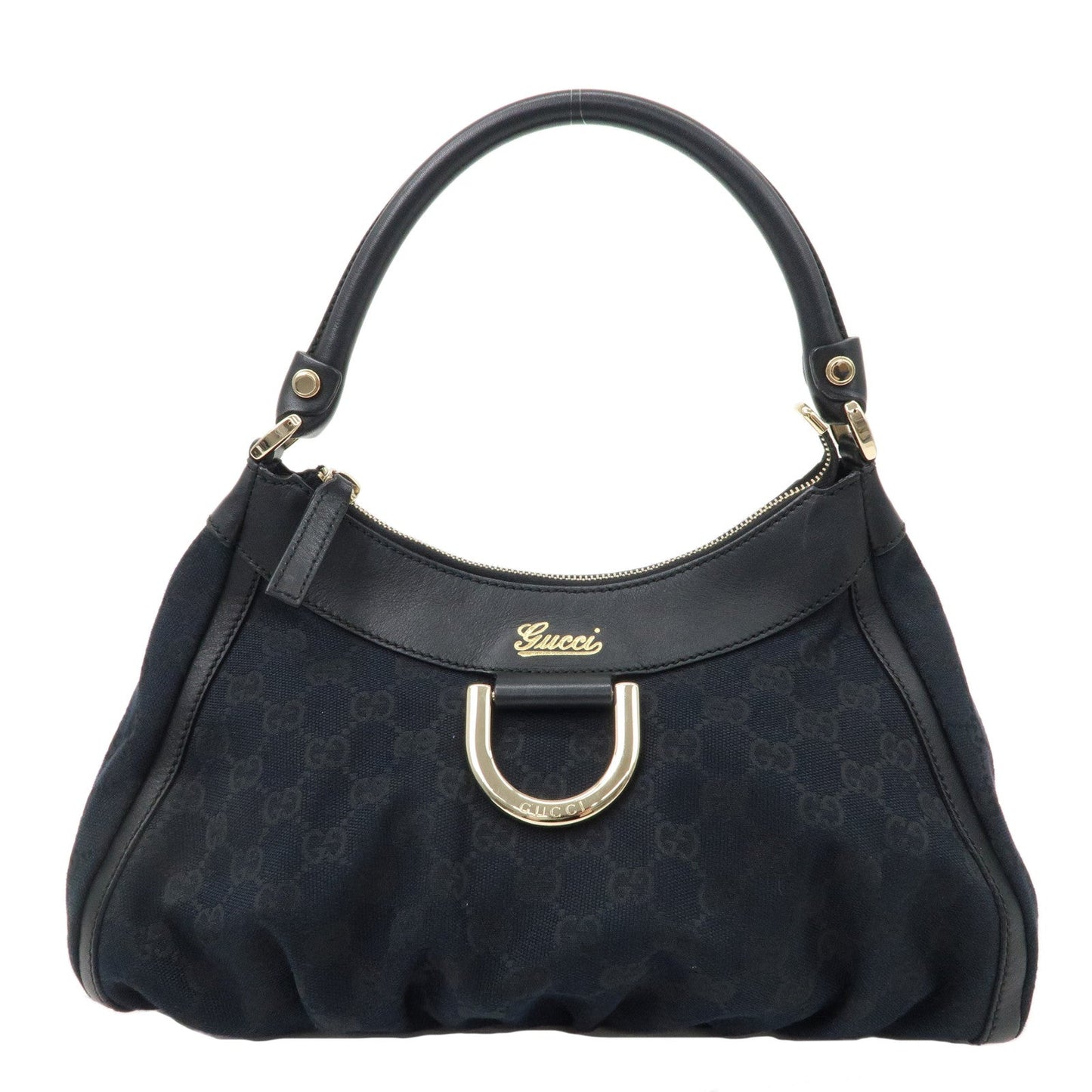 Luxury Gucci Abbey GG Canvas Leather Shoulder Bag Black 190525