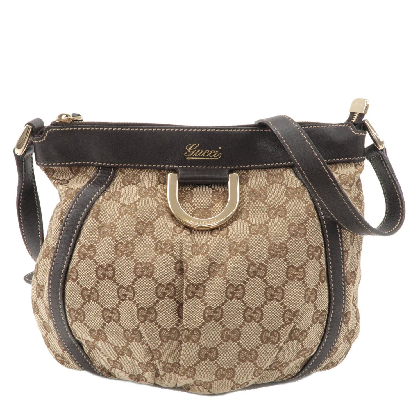 Luxury Gucci Trending 2025 Abbey GG Canvas Leather Shoulder Bag Beige Brown 203257
