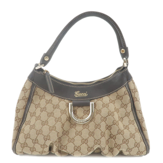 Luxury Gucci Trending 2025 Abbey GG Canvas Leather Shoulder Bag Beige Brown 190525